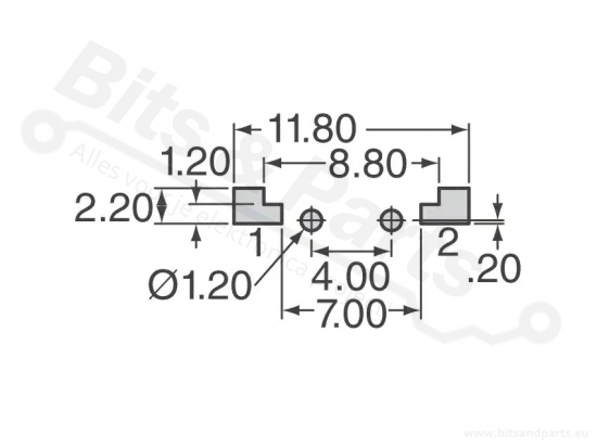 Microswitch drukknop (maakcontact) muis E-Switch TS20100F070S